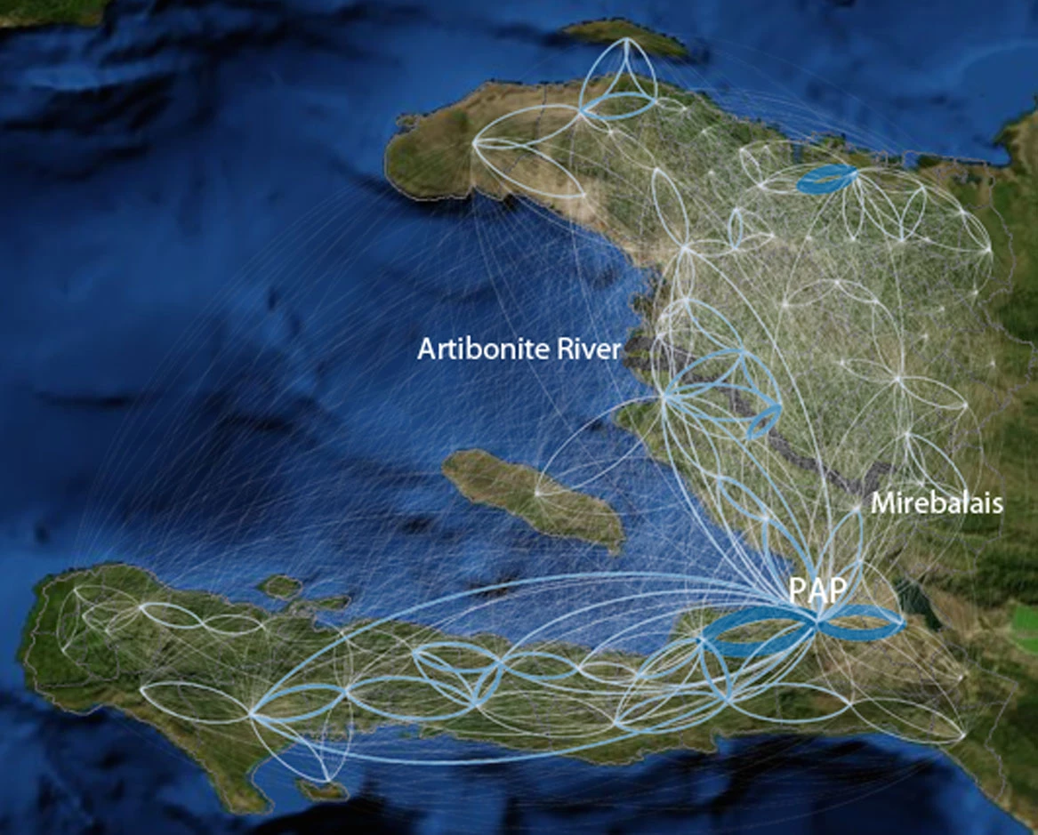 Using Mobile Phone Data To Predict The Spatial Spread Of Cholera