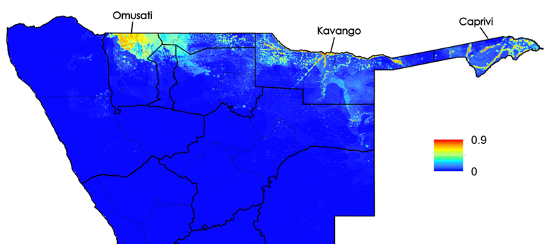 Malaria Transmission Suitability Map Built From Geolocated Case Data And Satellite Imagery